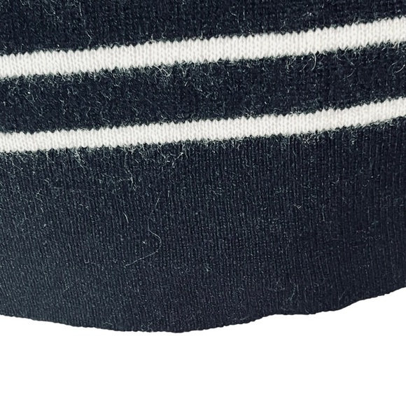 halogen Black Ivory Striped Josephine Cashmere Turtleneck Size XS HA393675MI - Picture 8 of 12